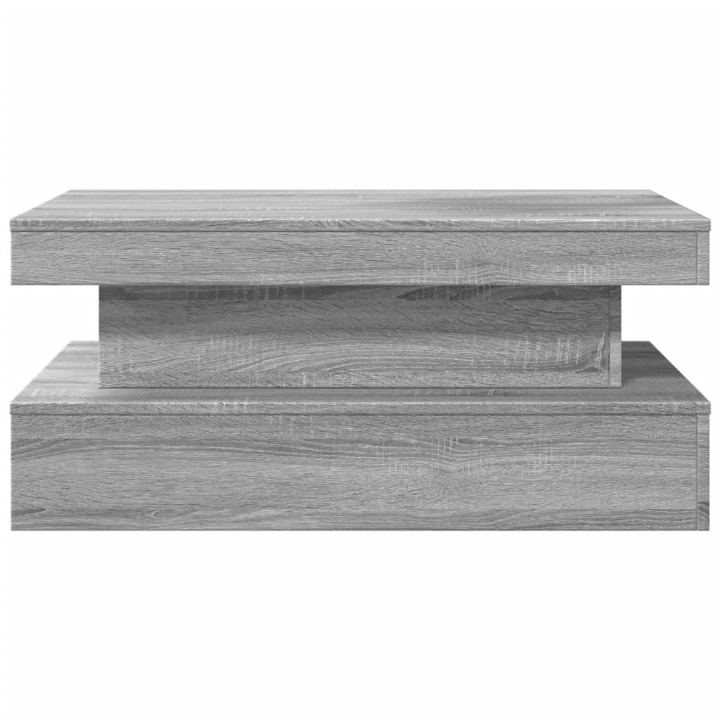 Coffee Table with LED Lighting, Grey Sonoma Oak, 90x50x40 Cm