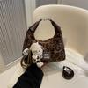 Fashion Leopard Print Handbag Women'S Versatile Shoulder Bag Season Popular Messenger Dumpling Bag