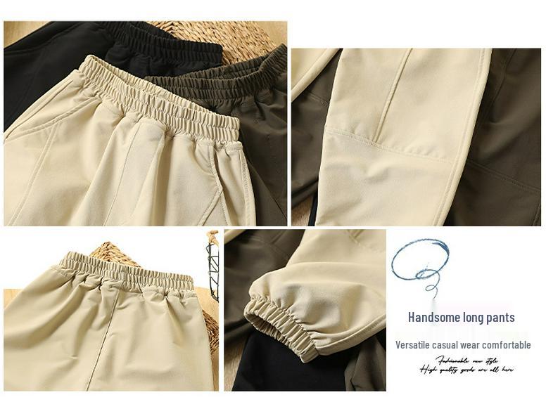 Boys' Fleece-Lined Windproof Trousers: 2025 Autumn/Winter Fashion Sports Pants