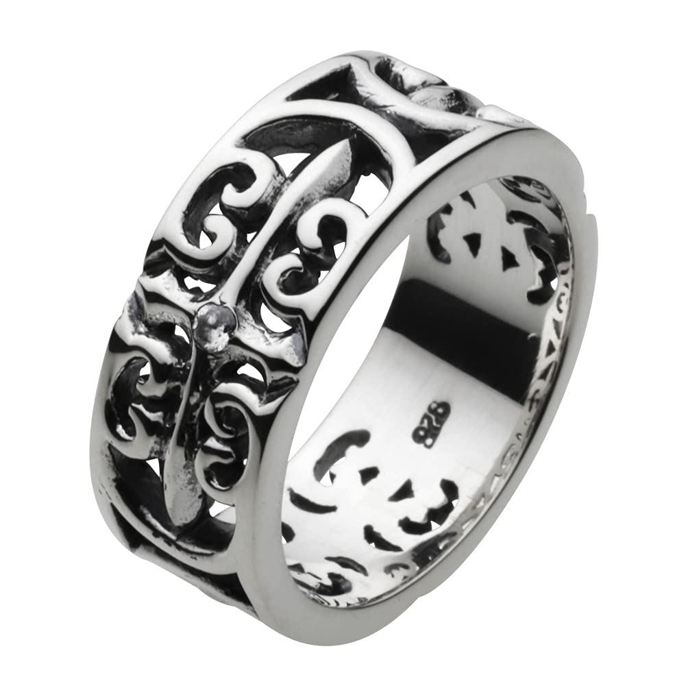 

Arabesque Cross Ring Zirconia 925 Silver fr0199 21 [Figmart] [Silver Accessories] No.