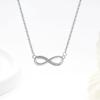 Elegant Cubic Zirconia Figure 8 Necklace Earrings And Bracelet Set Minimalist Clavicle Chain Jewelry Gift For Women