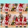 Festive Knitted Wine Bottle Cover In Charming Christmas Design With Snowman And Reindeer