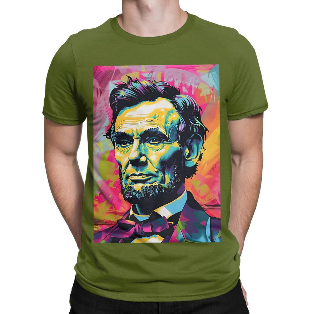Abraham Lincoln Pop Art Style Portrait Funny 100 Cotton Tshirt Abraham Tops Tees For Unisex