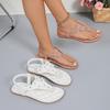 Beach Sandals For Women With Flower Embellishments And Rubber Sole Summer Footwear