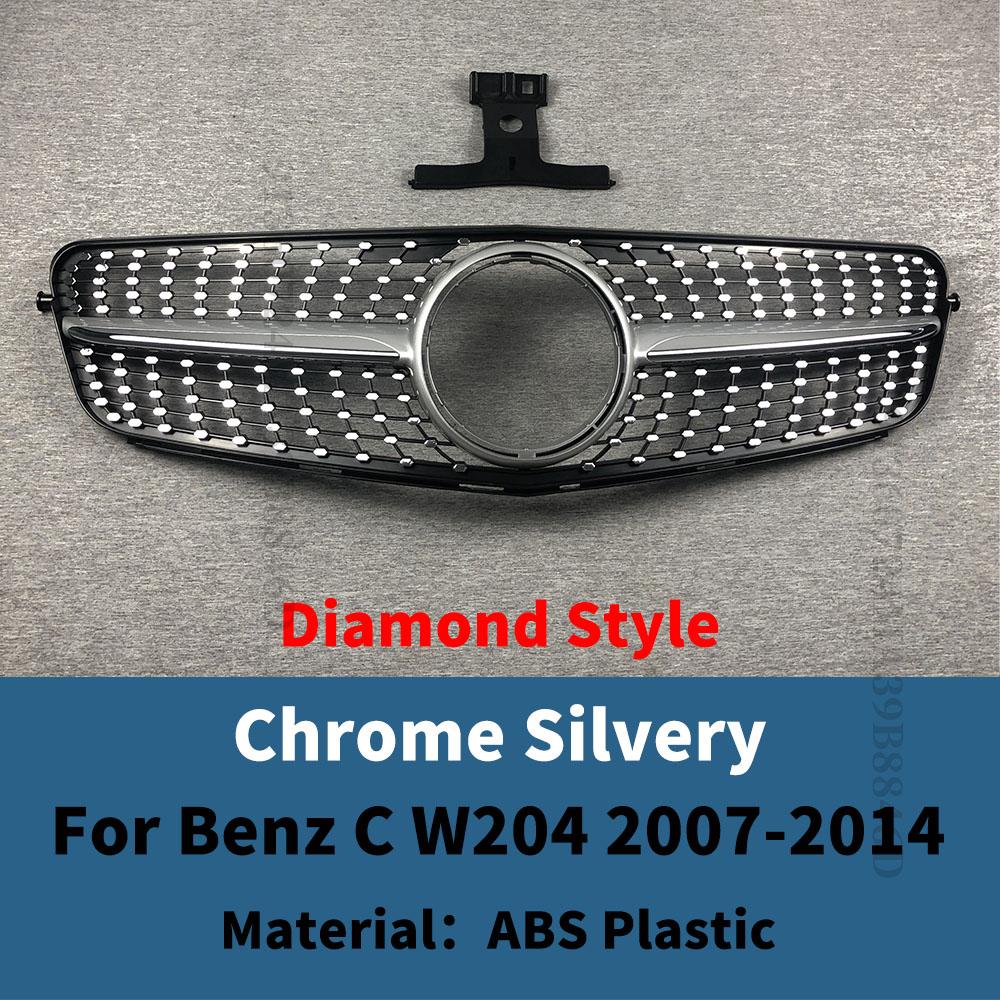 

Решетка радиатора переднего бампера в стиле Diamond, гоночная решетка, стильный рестайлинг для Mercedes Benz C W204 C43 2007-2014 C300 C200 C250 C350 C180