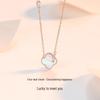 Four-Leaf Clover S925 Silver Necklace with Mother-of-Pearl Pendant - Versatile and Stylish Collarbone Chain
