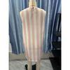 Vintage Striped Mini Dress, Round Neck Sleeveless Women Dress