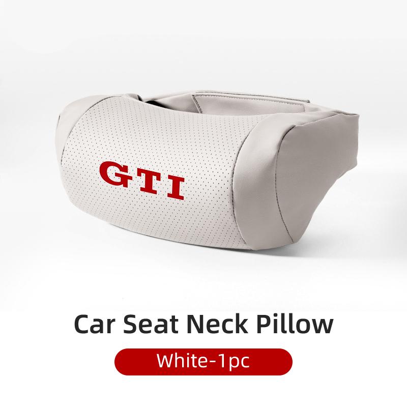 Car Seat Headrest Leather Head Support Protector Cushion For VW GTI Golf Polo Passat Scirocco Tiguan Jetta T-ROC Touareg Touran HFE2