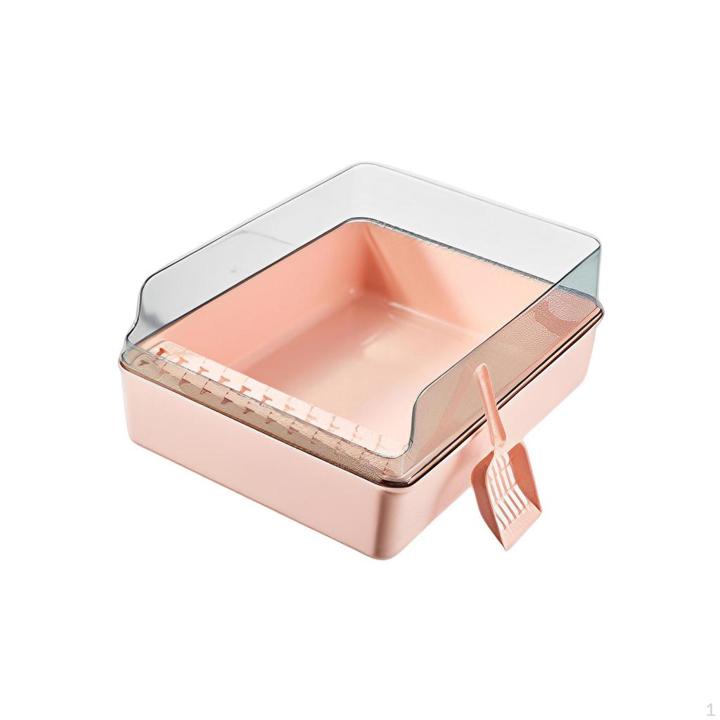 Cat Kitten High Side Open Entry Spray And Dust for Easy Cleaning Litter Tray