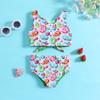 Girls' Reversible Floral Bikini Set - 2-Piece Swimsuit