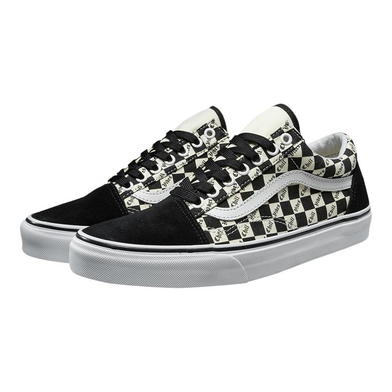 Vans Old Skool Chill Vibes Checkerboard Unisex Sneakers Black White VN0A38G1QSE