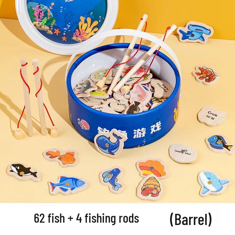 Kindergarten Magnetic Building Blocks & Fishing Game Set: Educational Toys for Parent-Child Interaction