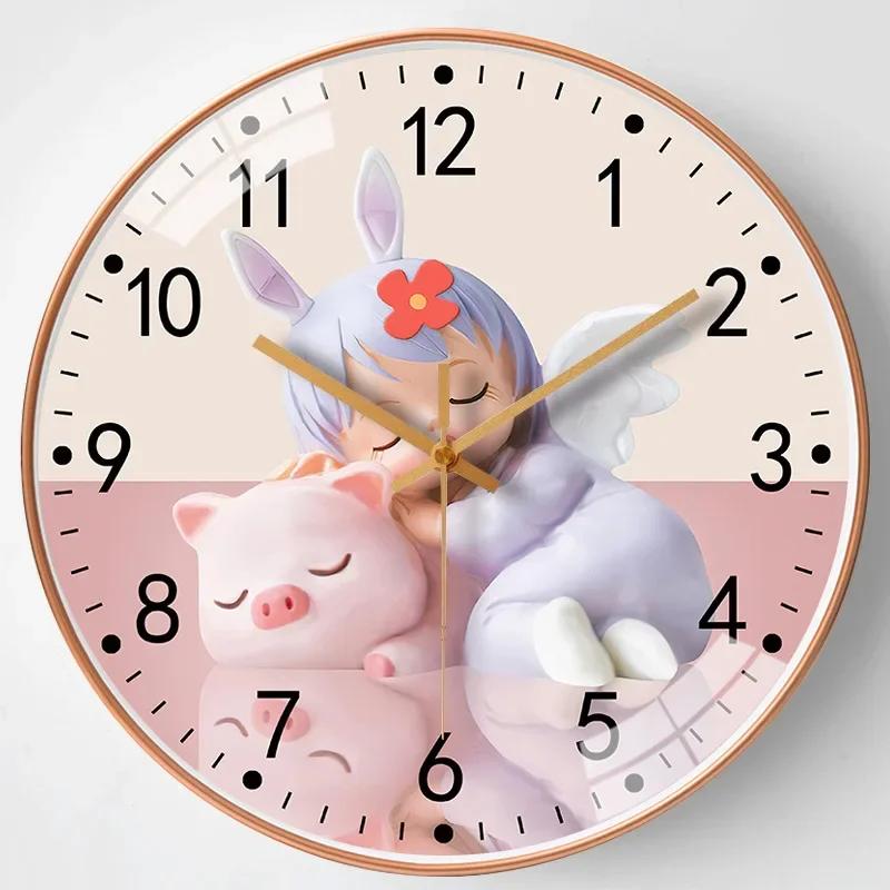 8 Inch Silent Wall Clock Living Room Home Punch-free Modern Simple Creative Net Red Clock Silent Bedroom Quartz Clock