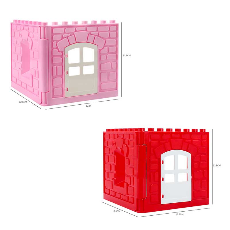 Große Partikel Bausteine Haus Fenster Wand Türen Haushaltszubehör Kinder Hots Ziegel Diy Spielzeug Für Kinder Mädchen Set Geschenk