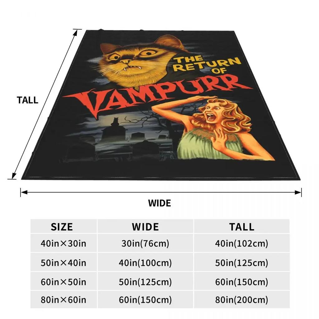 Cat The Return Of Vampurr Plush Blanket Horror Halloween Fashion Throw Blankets for Bed Sofa Couch 150*125cm Quilt throw blanket