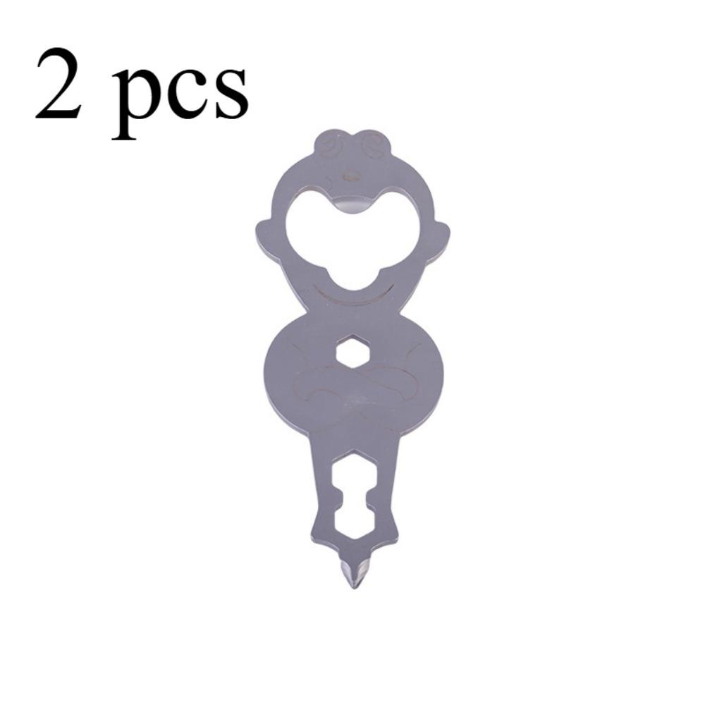 

2 штуки, многофункциональная карточка-инструмент в форме Сунь Укуна, нержавеющая сталь, пряжка для рюкзака для активного отдыха, инструмент EDC, подарки для наполнения чулка, рождественский подарок silver