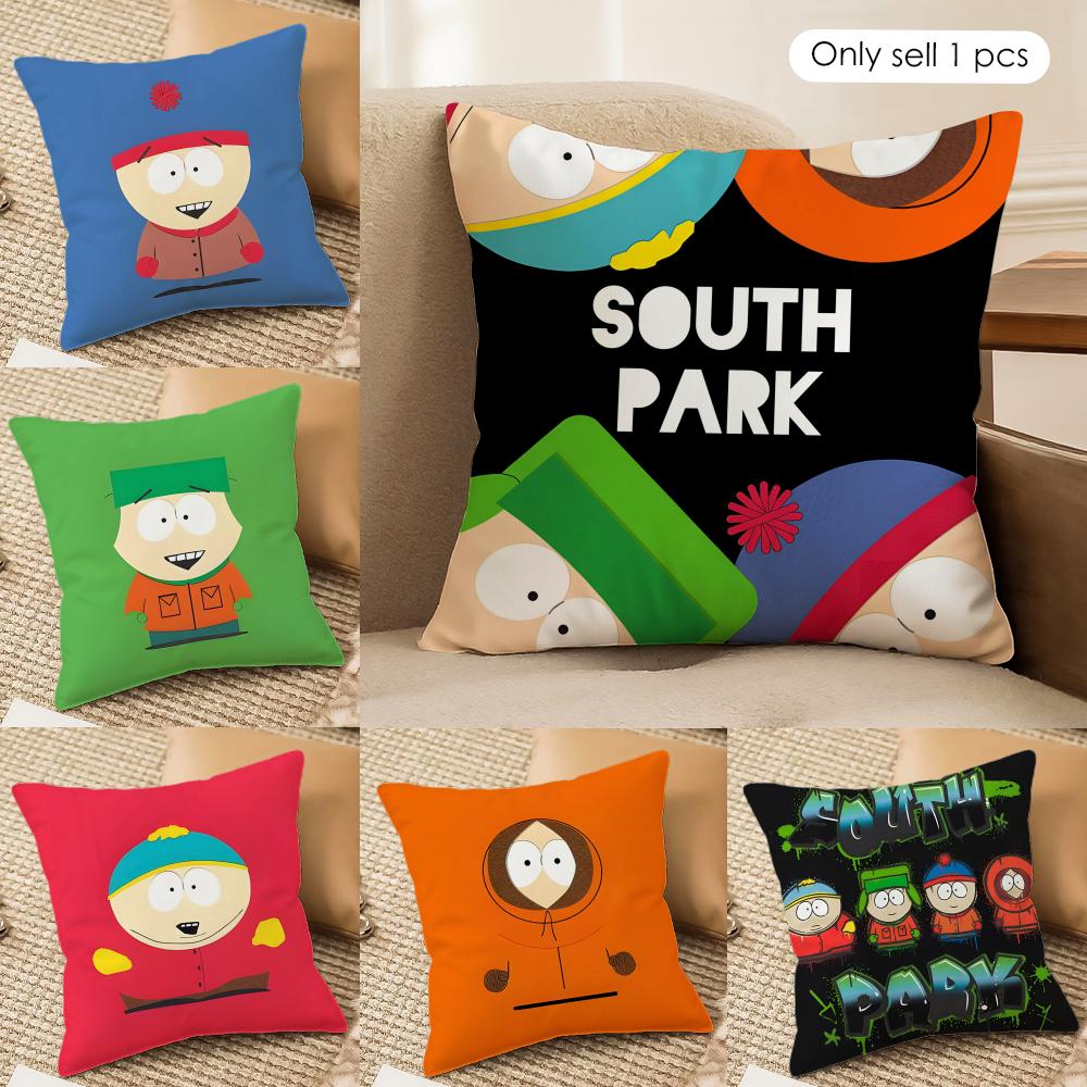 Anime SSouths PPark Cushion Cover Soft Plush Fabric DoubleSided Printed Cushion Covers for All Seasons Modern HomeDecor Gift