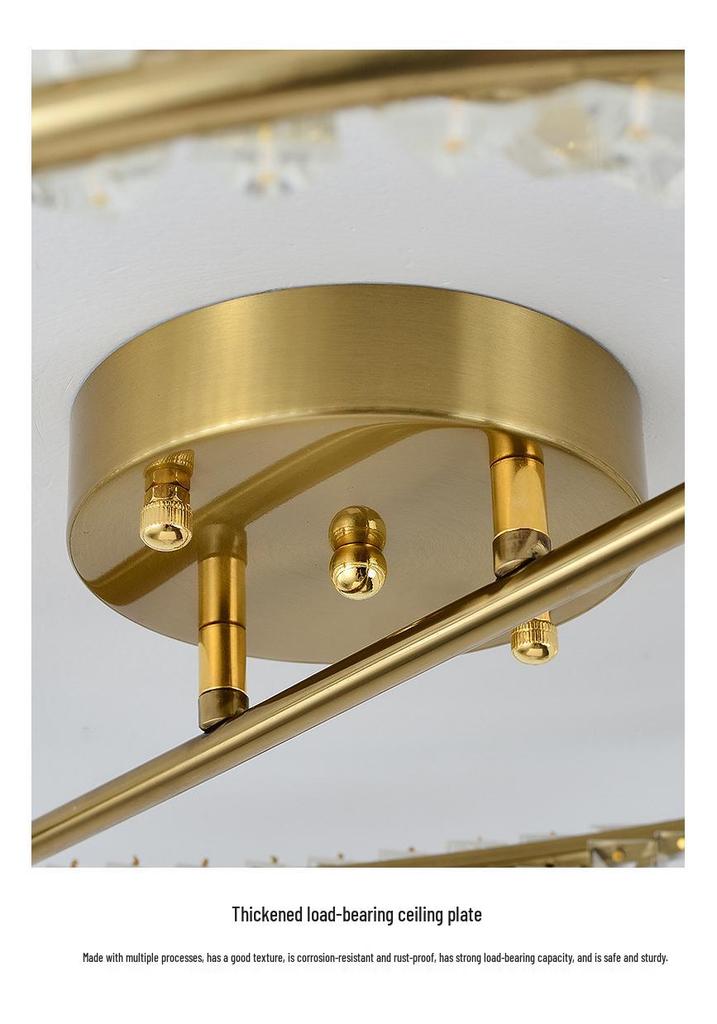 Italian Minimalist Crystal LED Ceiling Light for Bedroom and Living Room