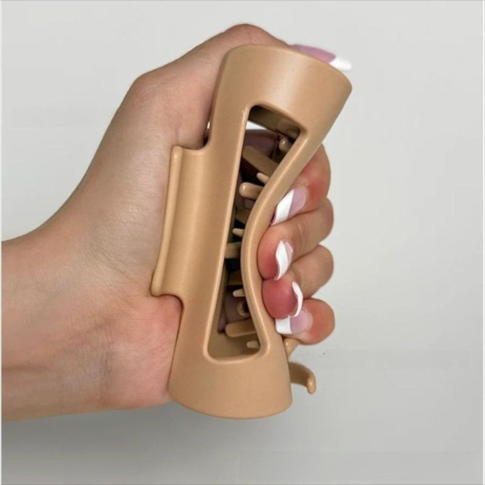 

Гибкие заколки для волос в виде хвоста, мягкие нескользящие матовые заколки-автоматы, новый зажим-краб без защелки для женщин хаки