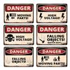 IBOOWU Danger DUST HAZARD Vintage Poster Retro Metal Tin Signs Wall Decor HIGH VOLTAGE Beware Warning Plaques