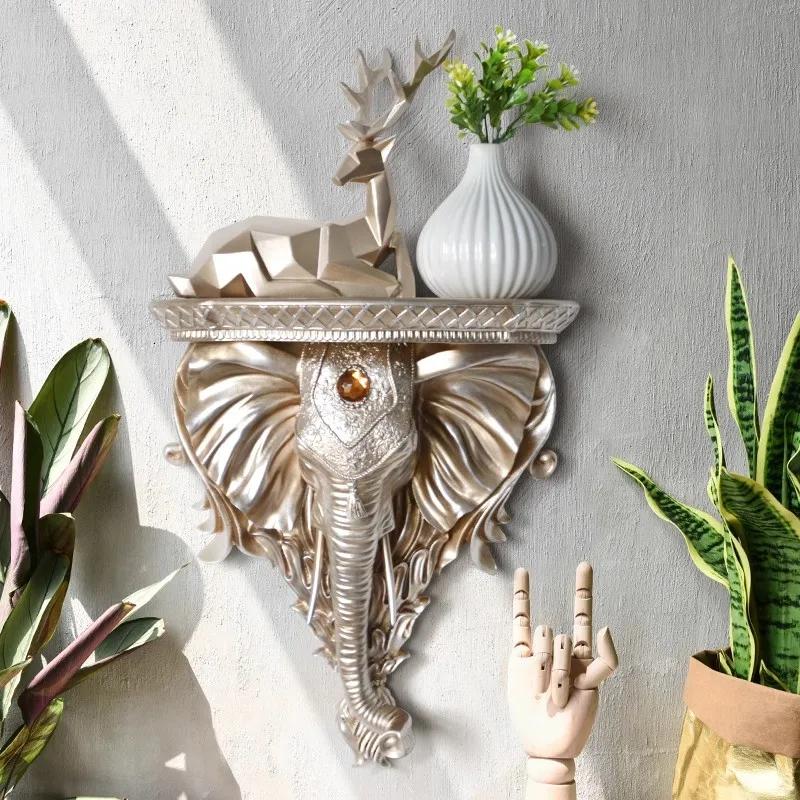 Heimdeko Europäisch Kreativer Elefantenkopf Wanddeko 3D Wanddeko Vase