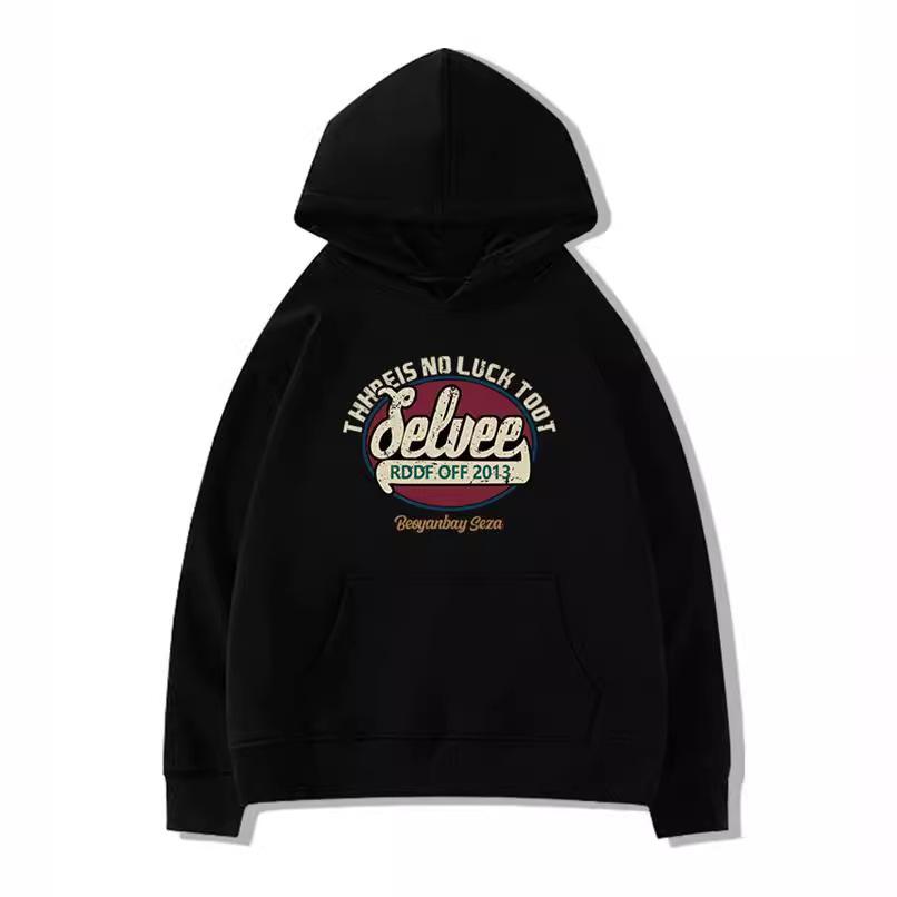 Season's new printed letter hooded sweater couple loose casual velvet