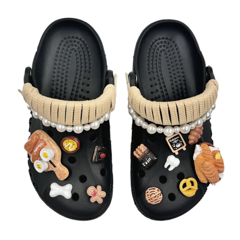 Crocs Classic Clog EVA Dessert Party Trendy Versatile Clogs Women's Black