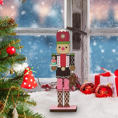 Christmas Decor Nutcracker Soldier Craft Wooden Figurine for Living
