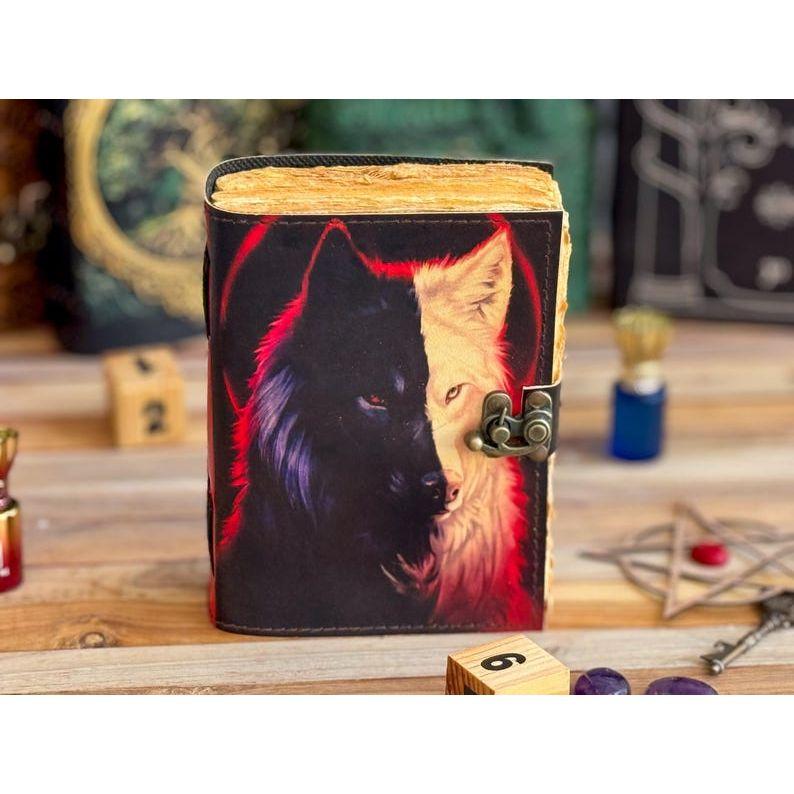 Wolf Embossed Handmade Leather Bound Journal Writing Notebook Diary Notepads for Men & Women Blank Antique Paper Poetry book