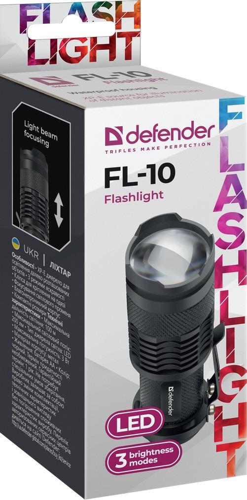 Defender FL-10 Flashlight, XP-E, 3 Modes, Metal Housing