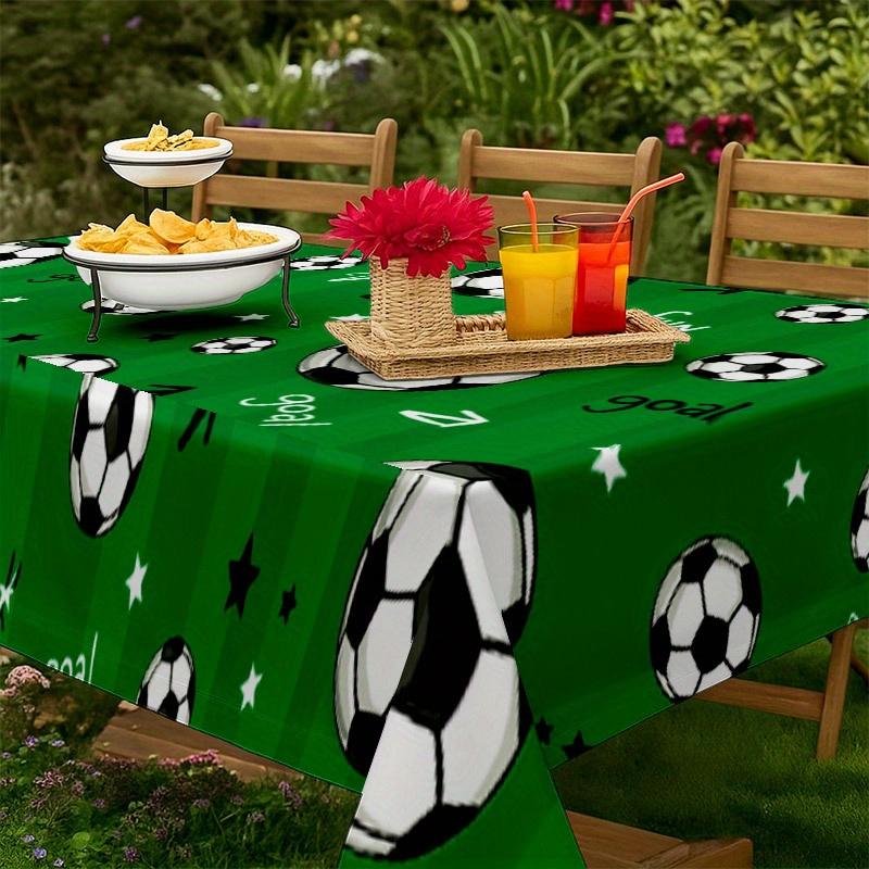 Soccer Party Tablecloth for Table Decor Reusable Table Cover for Sport Football Soccer Theme Party Supplies Tables Decorations