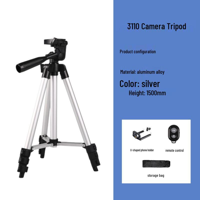 Aluminum Mobile Phone Holder & Projector Stand with Remote Control Tripod for Outdoor Shooting & Live Streaming