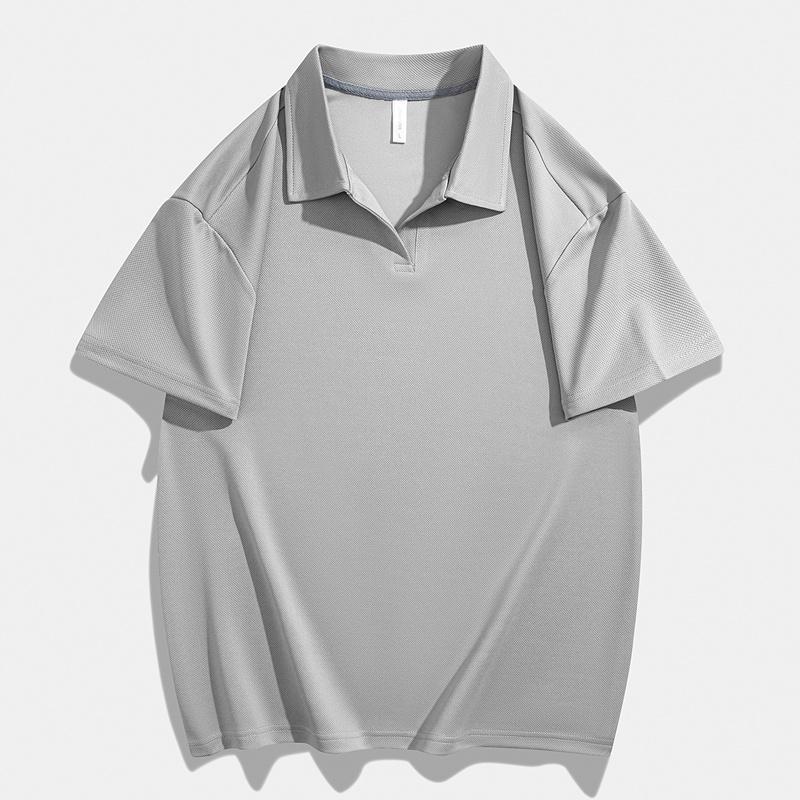 

Men s Short-sleeved POLO Shirt Lapel Solid Color Half-sleeved Casual Tops Simple And Versatile Men s Tops S сірий колір