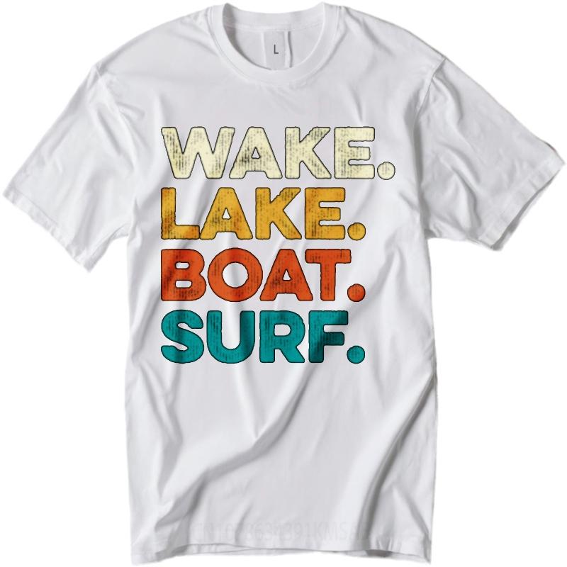 New Arrived For man short sleeve tshirt Casual Wake Lake Boat Surf Stylish For men Top tees Comfort Tshirt Quick Dry Shirt