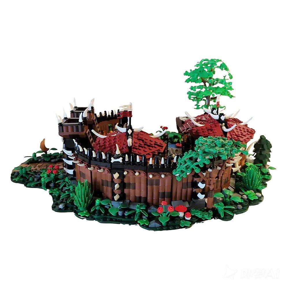 MOC Fantasy Orc Camp Building Blocks Orcish Tribal Camp Architecture Brick Toys for Adults Gift