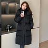 2025 New Bread Jacket Down Cotton Jacket Cotton Clothes Female Students Winter Thickened Long Hooded Jacket