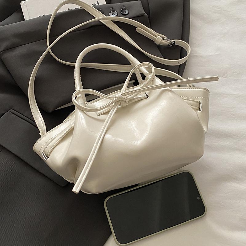 Yogodlns Women's Candy Color Bow Decor Summer Casual Crossbody Bag with Adjustable Strap ,Versatile PU Leather Small Shoulder Bag for Daily Use