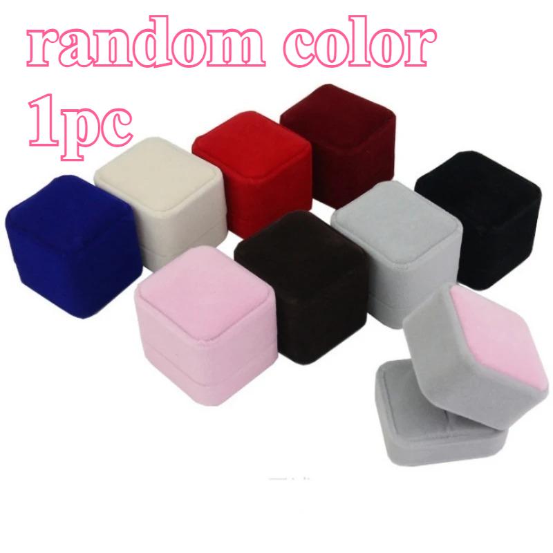 

6 ШТ. Квадратная бархатная коробочка для колец, органайзер для хранения колец, серег, пусетов, шкатулка для украшений, подарочный футляр, романтическое предложение, коробочка для обручального кольца