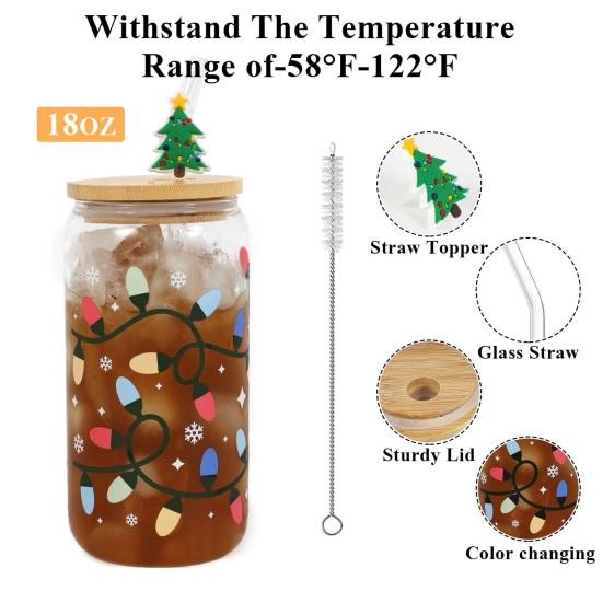 Yousheng Color-Changing Festive Tumbler Christmas Beer Can with Brush And Straw Holiday-themed Beverage Container