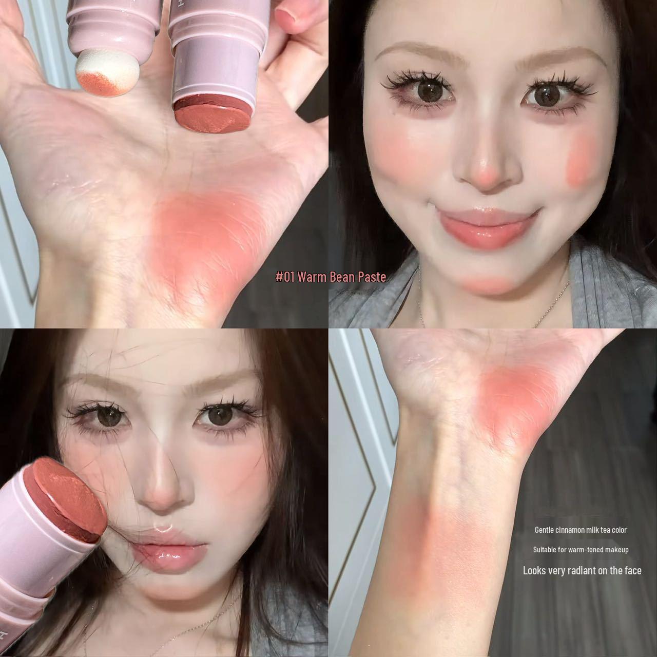 

HERORANGE Dual-Ended Blush Stick: Natural Matte Finish, Long-Lasting, Youthful Glow Enhancer, Energetic Girly Cream Blush.