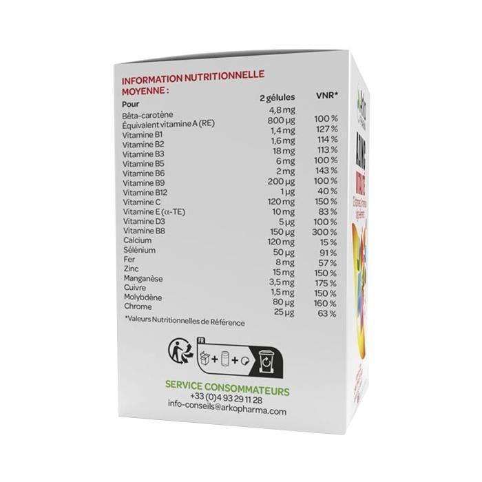 Arkopharma Azinc Adulte Vitalité Vitamines C & E Zinc 60 Gélules