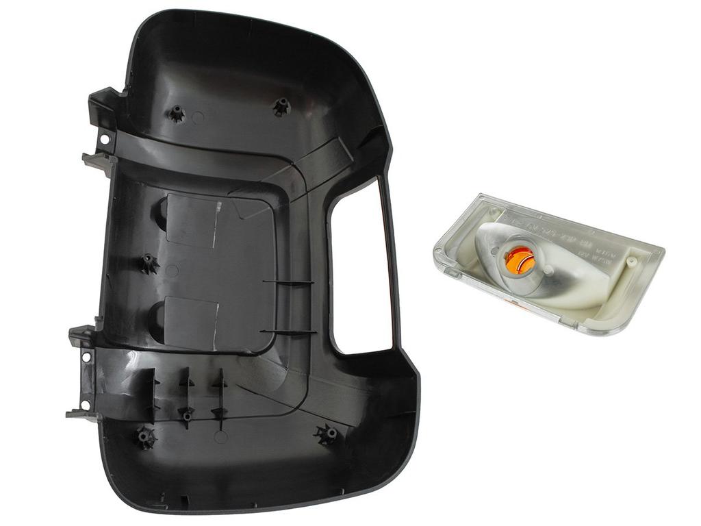 Fiat Ducato 2006- exterior mirror housing LONG ARM + ORANGE TURN SIGNAL INSERT right 2 pcs. SET
