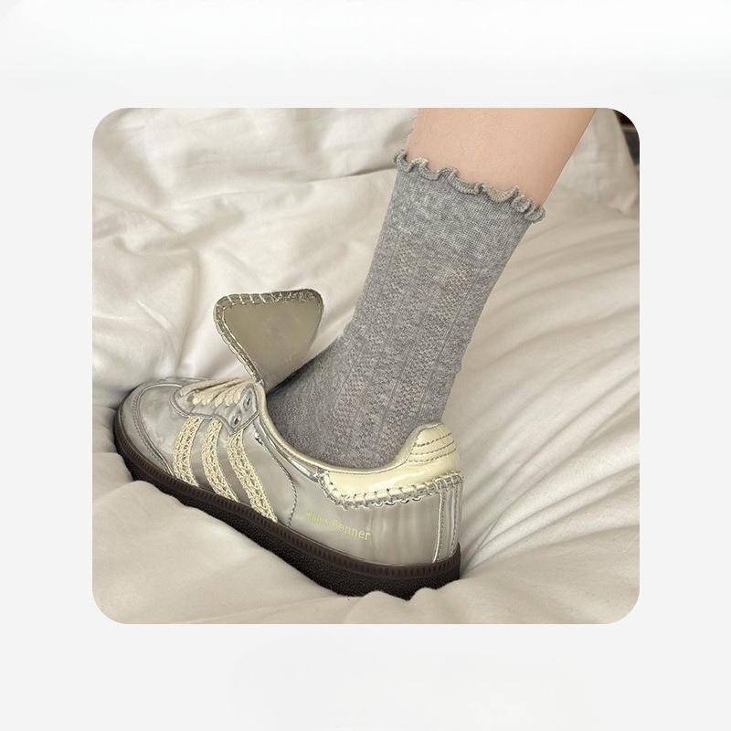 Women's Summer Solid Color Lace Ballet Style Boneless Tube Pile Socks
