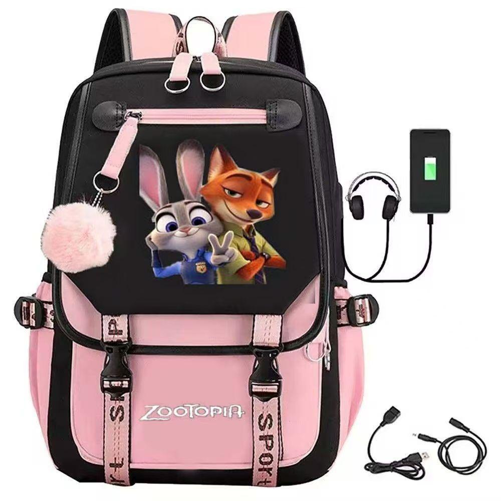 Zootopia Süße Judy Nick Rucksack mit großem Fassungsvermögen Anime-Thema Schülerrucksack 0187