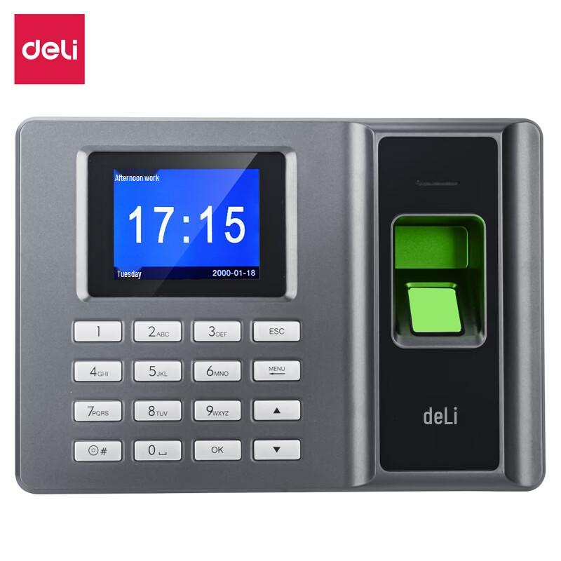 

Deli Fingerprint Time Clock Attendance Machine CN plug (adapter included)