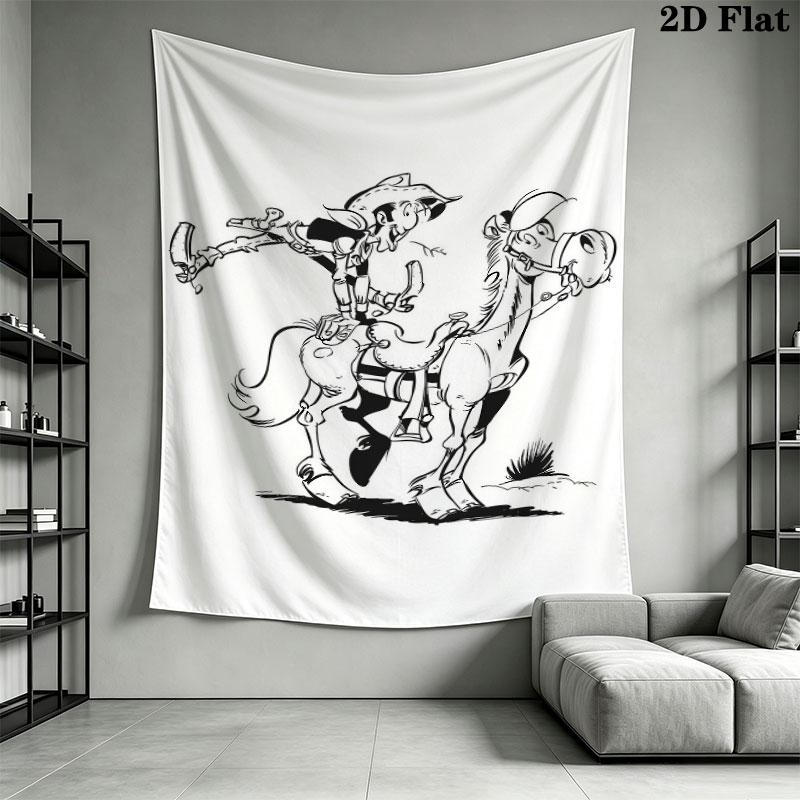 Lucky Luke Pride Wall Tapestry Aesthetic Wall Hanging Printed Fabric Blanket Decorative Tapestries for Bedroom Living Room Home Decor