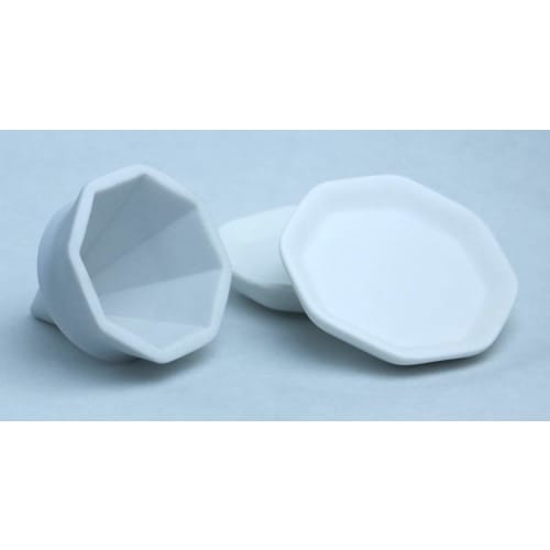 Moa Feteli (Moa Feteli) [Mori Salt Set] Octagonal Mori Salt Set Made in Japan Unglazed Mori Salt Set with 2 Octagonal Plates