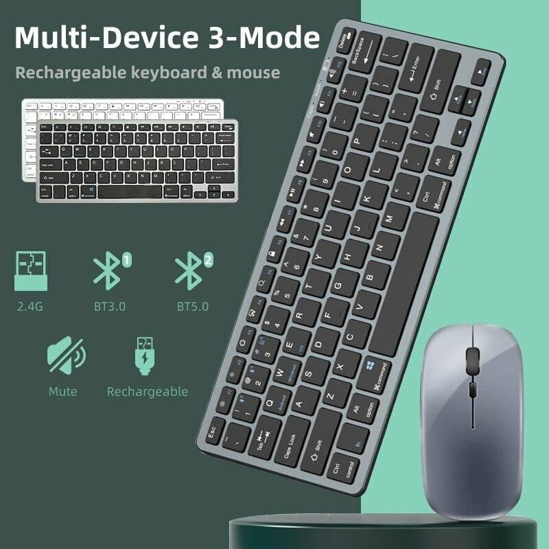 Custom Layout 78keys Portable Plastic Computer Rechargeable Wireless Keyboard and Mouse for Laptop