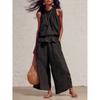 Bohemian Style Womens Sleeveless Twopiece Set With Polyester Fabric For Casual Summer Wear