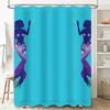 Modern Mermaid Shower Curtain Bright Blue Fabric With Unique Fish Tail Design For Bathroom Decorations